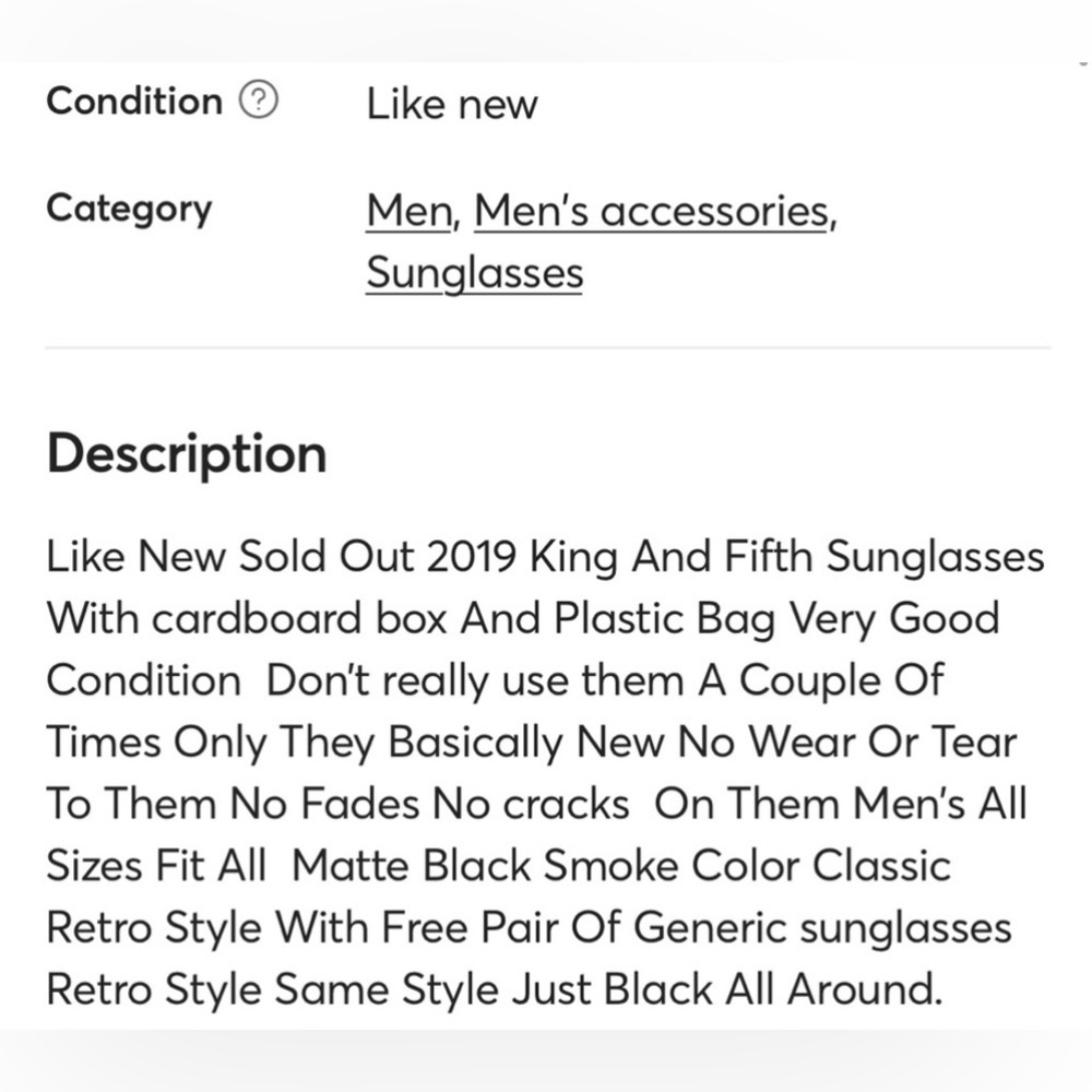 PreOwned Sold Out King & Fifth Wayfarer The Harrison 2019. - Picture 13 of 16